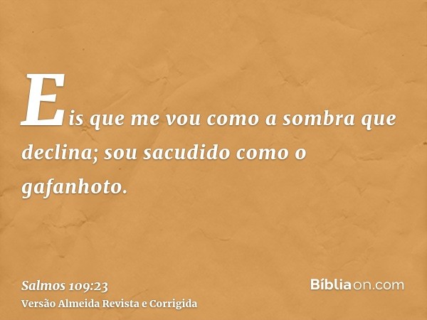 Eis que me vou como a sombra que declina; sou sacudido como o gafanhoto.