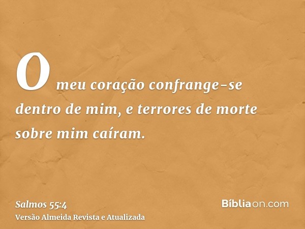 O meu coração confrange-se dentro de mim, e terrores de morte sobre mim caíram.