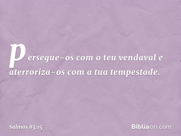 persegue-os com o teu vendaval
e aterroriza-os com a tua tempestade. -- Salmo 83:15