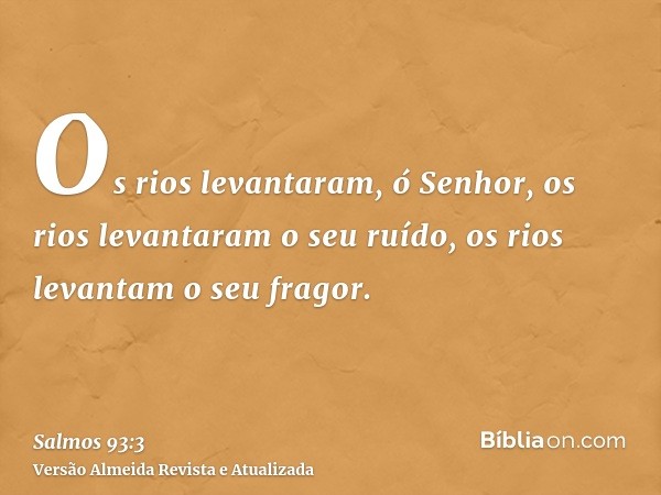 Os rios levantaram, ó Senhor, os rios levantaram o seu ruído, os rios levantam o seu fragor.